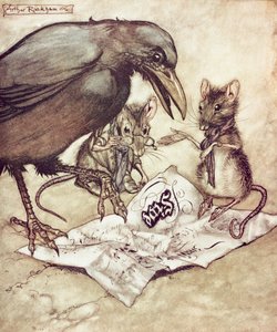Preposterous！ JMバリーによる「ケンジントンガーデンのピーターパン」から、1906年に激怒してソロモンが叫んだ 作： Arthur Rackham